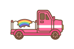 彩虹和白雲卡車